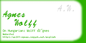 agnes wolff business card